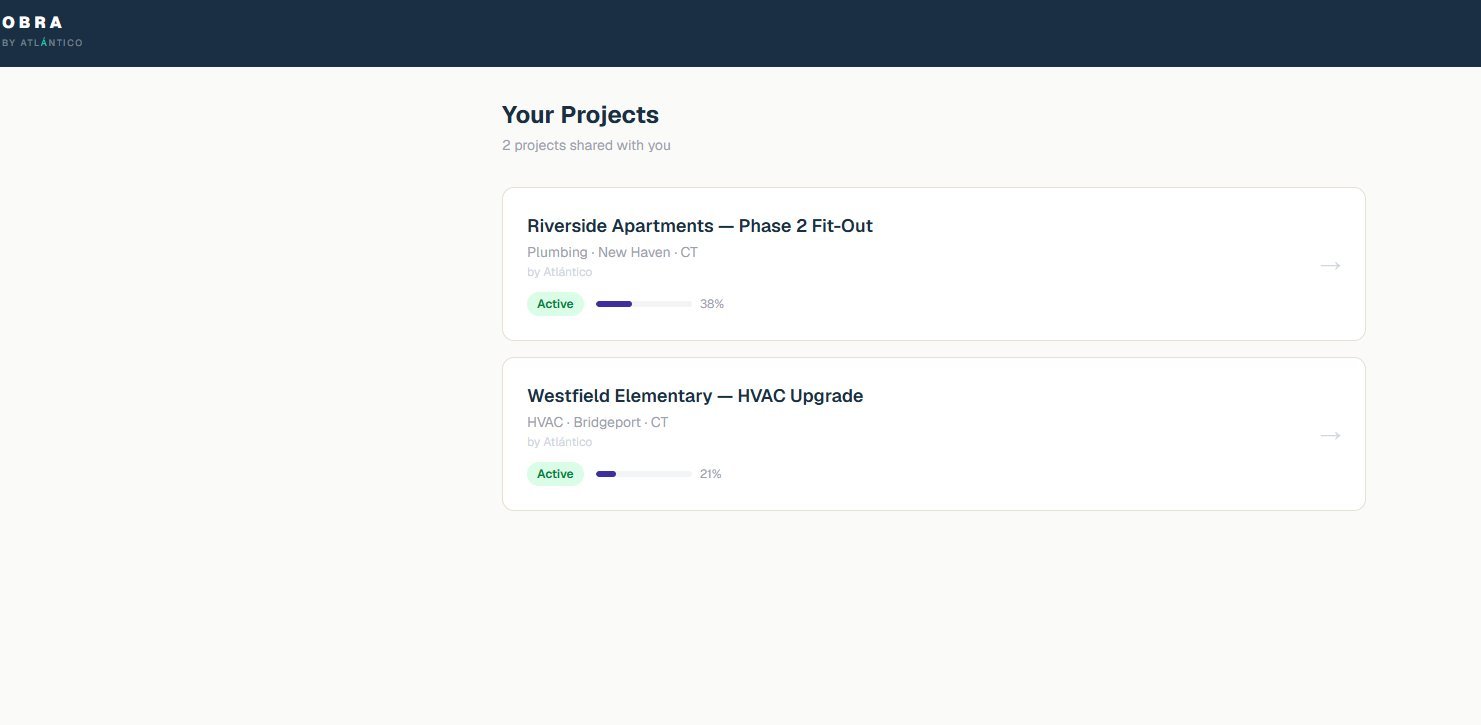 Client portal — project list